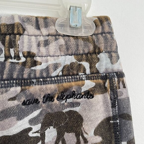 IVORY ELLA Camo Slim Fit Jogger Pants Gray Olive Distressed Pull On Drawstring - Picture 12 of 14